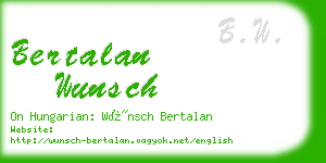 bertalan wunsch business card